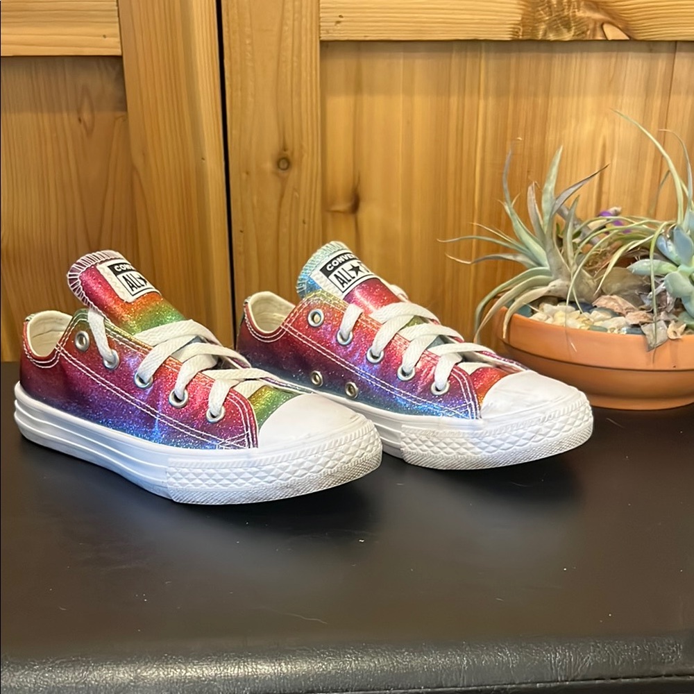 Converse Kids Rainbow Glitter Low Top Sneakers